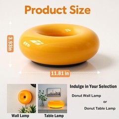 Donut Lamp, Rechargeable Suitable for Bedside/Desk/Wall, Aesthetic Decor & Gift