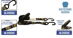 6′ Camo Ratchet Strap 400lb Load with Vinyl-Coated Hooks