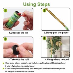 16Roll Sticky Fly Strips Paper Insect Bug Catcher Fly Killer Tape Indoor&Outdoor