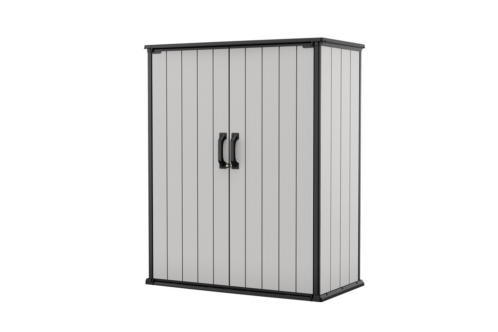 Premier Tall 4.6×5.6 ft Resin Outdoor Storage Shed, Backyard Garden Shed with…
