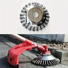 8″ Steel Wire Wheel Brush Grass Cutter Weed Eater Trimmer Head Garden Cleaning