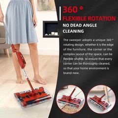 4000 RPM Swivel Sweeper Cordless Vacuum Lightweight 360 Swivel Rechargeable Quad