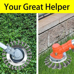 8″ Steel Wire Wheel Brush Grass Cutter Weed Eater Trimmer Head Garden Cleaning