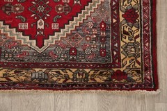 Red Traditional Geometric Area Rug 4×6 Hand-knotted Wool Carpet for Any Room