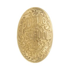 Solid Brass Pair of New York City Public School Door Knobs – 3 Finish Choices