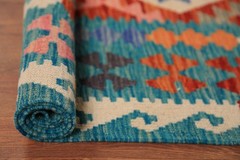 Geometric Kilim Southwestern Area Rug 8×11 Hand-woven Wool Carpet for Any Room