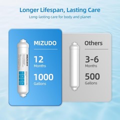 12 Months Remineralization Filter, 1/4″ Quick Connect Alkaline Filter for RO