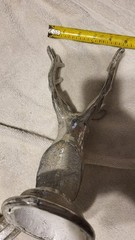 2) Christmas Deer Reindeer Stag Stocking Banner Holder Large Cast Iron Silver