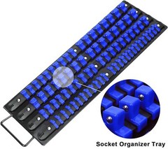 80 PCS Portable Socket Organizer Tray Blue & Red Tools Organizer 1/4″&3/8″&1/2″
