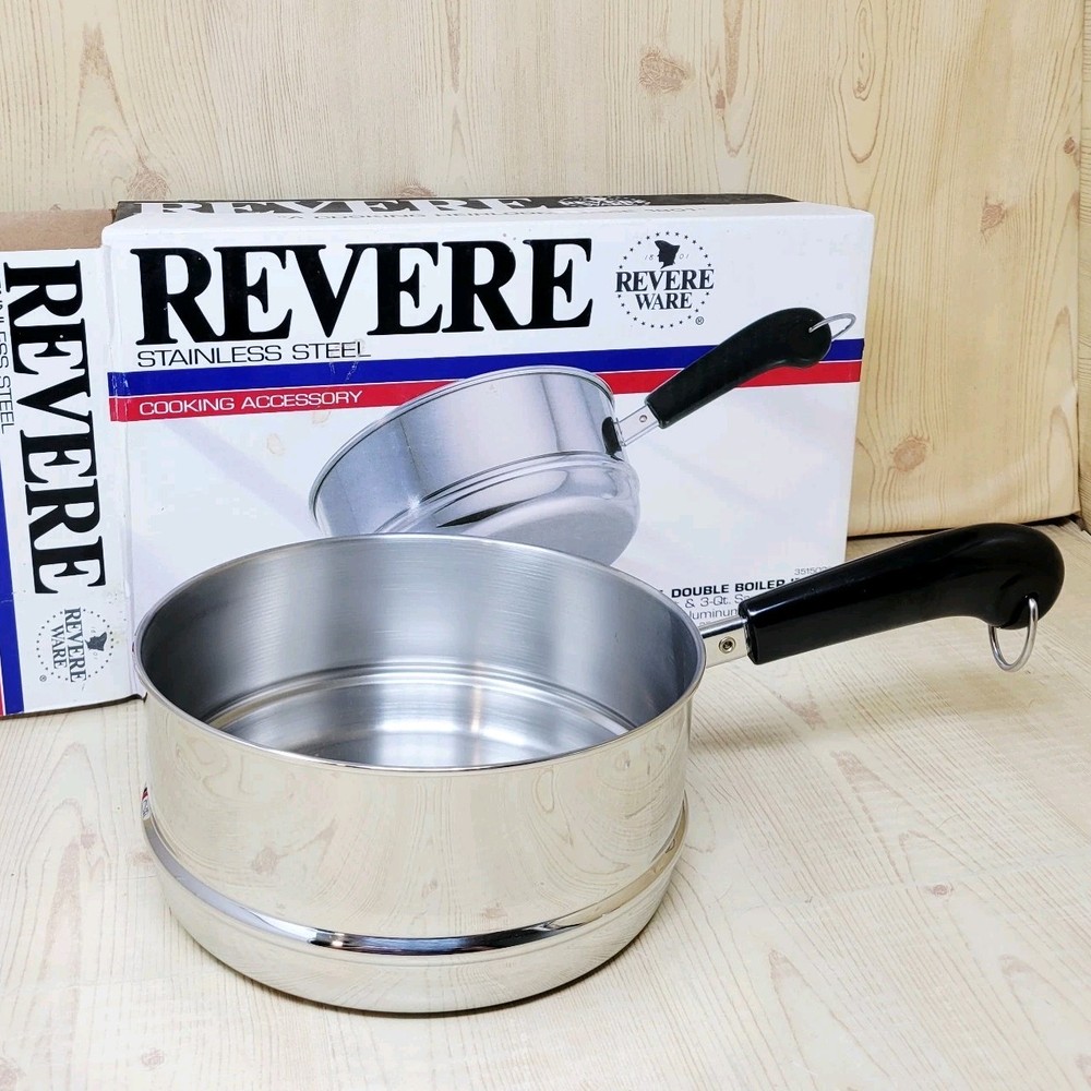 Vintage Revere Ware Stainless Steel Double Boiler Insert For 2qt & 3qt Sauce Pan