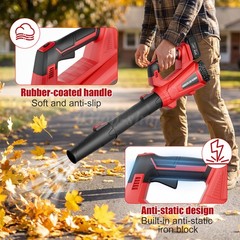 Cordless Leaf Blower 650CFM/150MPH & 6 Speed Levels Electric w/2 Batteries 4.0Ah