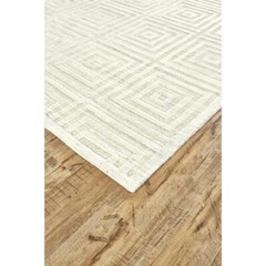 6′ X 9′ Ivory Geometric Hand Woven Area Rug