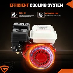 7HP 212cc Gas Engine For Honda GX160, 4 Stroke OHV Air Cooled Horizontal Shaft