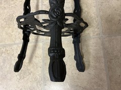 Vintage Victorian Cast Iron 3 Tier plant Stand 26.5”h Flat Black Rose Pattern