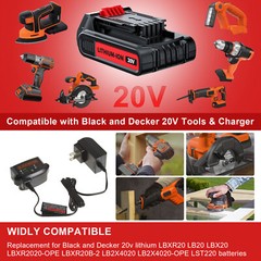 20V 1.5Ah Lithium ion Battery For Black & Decker 20 Volt MAX LBXR20 LB2X4020 US