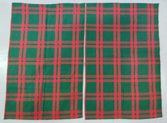 Green & Red Tartan Plaid Cloth Napkins Set of 2 Christmas Holiday 17″ x 27″