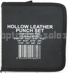 12pc HOLLOW PUNCH SET CUTS HOLES IN LEATHER PLASTIC RUBBER GASKET VINYL PAPER