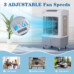 3-in-1 Evaporative Air Cooler, Portable Swamp Cooler with 10.57Gallon Reservoir