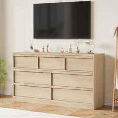 54″w 7 Drawers Dresser for Bedroom,Wide Wood Chest of Drawers Organizer 4 Colors