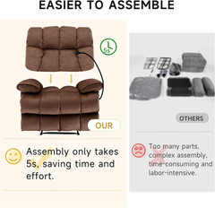 Oversized Recliner Chair, Big Man Recliner Chairs for 400LBS Adults, Extra Wide