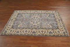 Oushak Oriental Accent Rug 4×6 Hand-knotted Wool Geometric Indian for Any Room