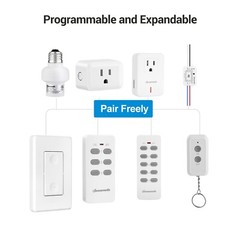 DEWENWILS Wireless Remote Control Outlet,Remote Light Switch,1 Remote 3 Outlets