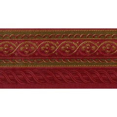 Raymond Waites Burgundy Scroll Arabesque Frieze Architectural Wallpaper Border