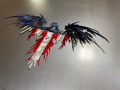 American Eagle Metal Wall Art, Heat Blued Steel Flag, Patriotic Decor