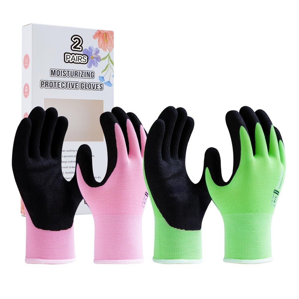 Gardening Gloves for Women, 2 Pairs, Hyaluronic Acid Moisturizing Gloves, Bre…