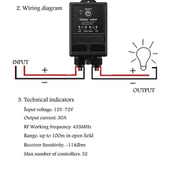 DC12V Waterproof Remote Control Relay Switch,984Ft Long Range Wireless Remote Sw