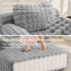 Upholstered Oversized Chaise Lounge Chair Sleeper Sofa with Soft Pillow&Armrest