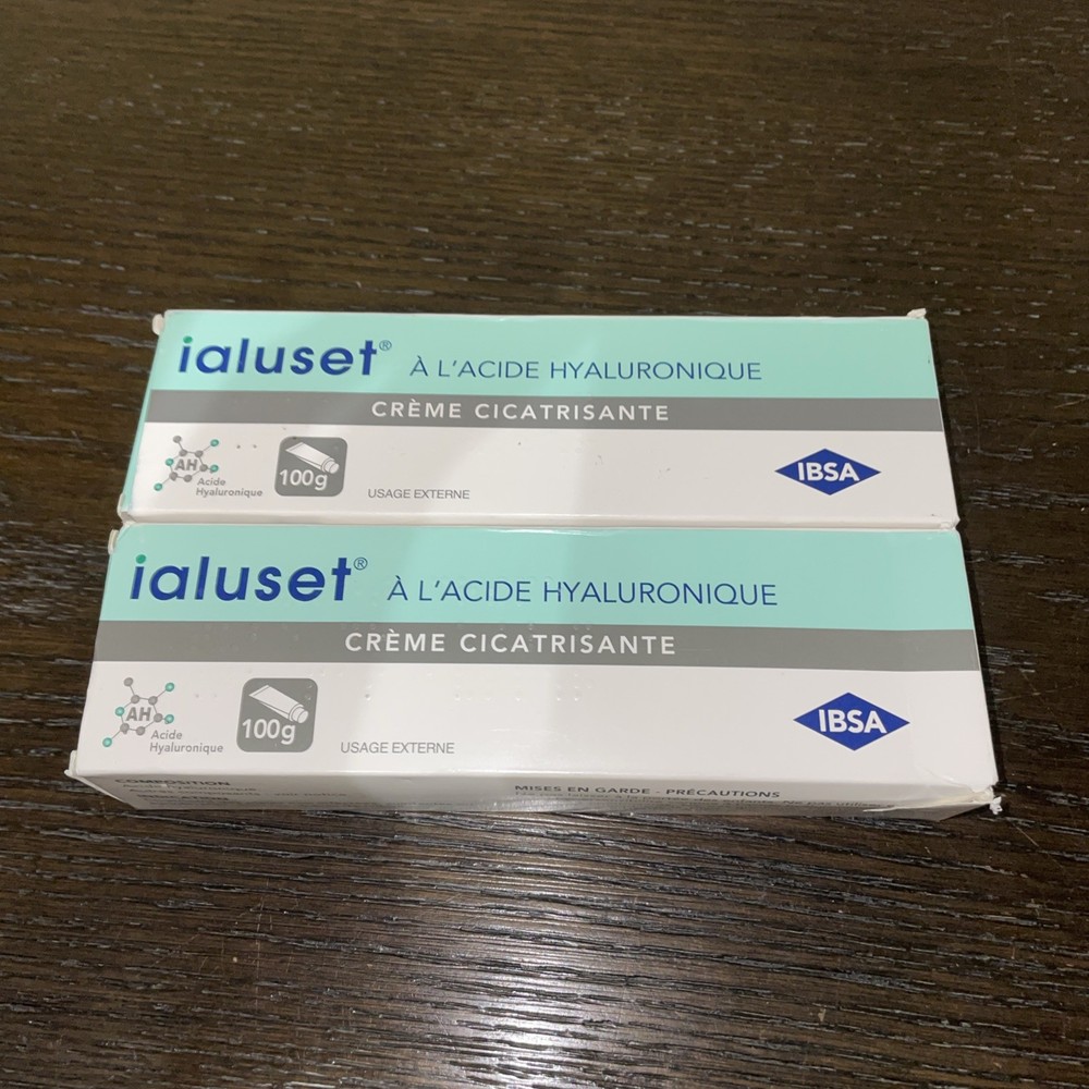Lot of 2 Ialuset Hyaluronic Acid Cream 100g NEW, IN BOX, SEALED TUBE Exp 2028