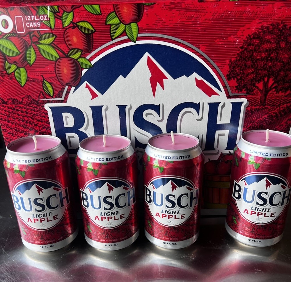 Busch Light Apple Beer Can Candle. Bapple Scented
