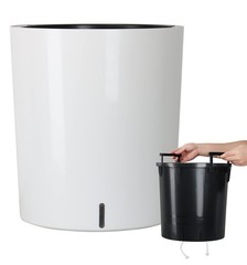 SAROSORA Large 12.5in Round SelfWatering Planter Pot Patio Garden Tall Trees