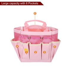 Garden Tool Bag 17cm x 10cm x 24.5cm Oxford with Pockets, Pink