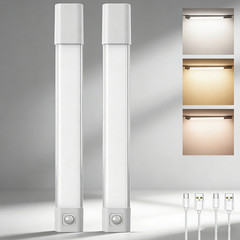 4 Pack Plastic USB LED Cabinet Lights with Toggle Switch, Under Shelf Lighting