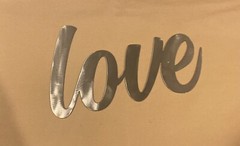LOVE Metal Wall Art Sign Polished And Clear Coated To prevent Rust 6.5 X 10.3 In