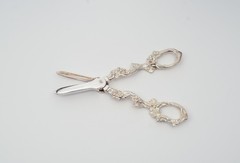 Ornate Floral Silver Plated Scissors Made in England 6.5 in