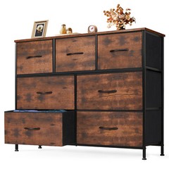 Dressers for Bedroom Storage 7-Fabric Drawers Dresser Tower Organizer TV Stand