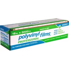 Polyvinyl Films All Purpose Food Wrap, Cutter Box, 18″W x 3000’L