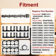 5.7 MDS Lifters Camshaft Kit w/Head Gasket Set Fit for Chrysler Dodge Jeep Ra…