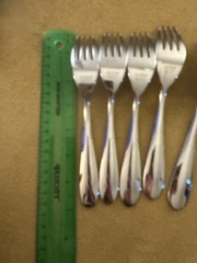 (4) SALAD FORKS Nambe MAEVE Vietnam Stainless 18-10 Concave Outline (2avail)