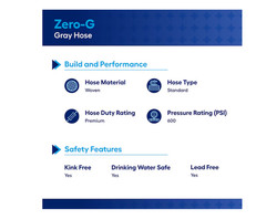 [ BIG SALE ] Zero-G Teknor Apex 5/8in x 50ft Premium-Duty Woven Gray Hose