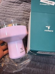 REDUCE Saltini 16 oz Cocktail Tumbler with Lid, Purple Punch Color