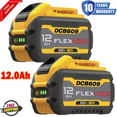 12.0Ah For DEWALT FLEXVOLT DCB609 20V/60V MAX Lithium-lon Battery DCB606 DCB612