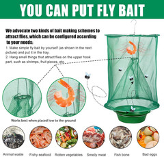 1-200X Ranch Fly Trap Reusable Hanging Fly Traps Outdoor Flay Catcher Cage Net