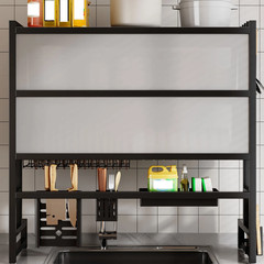 Kitchen Over The Sink Dish Drying Rack Utensil Storage Cabinet 33.46in 2 Tier