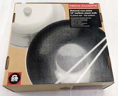 Wok Natural Non-stick 14″ Carbon Steel Frying Pan Cooking Fry Stir Sear New
