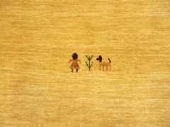 Golden Peach Tribal Design 3X10 Gabbeh Modern Runner Rug Handmade Wool Carpet