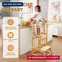 Toddler Step Stool, Kitchen Tower for Toddlers, Adjustable Height Children’s Woo
